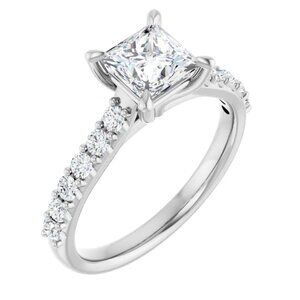 14K White or Yellow Gold Princess-Cut 1.06 ct. VVS1 E Lab Diamond Solitaire